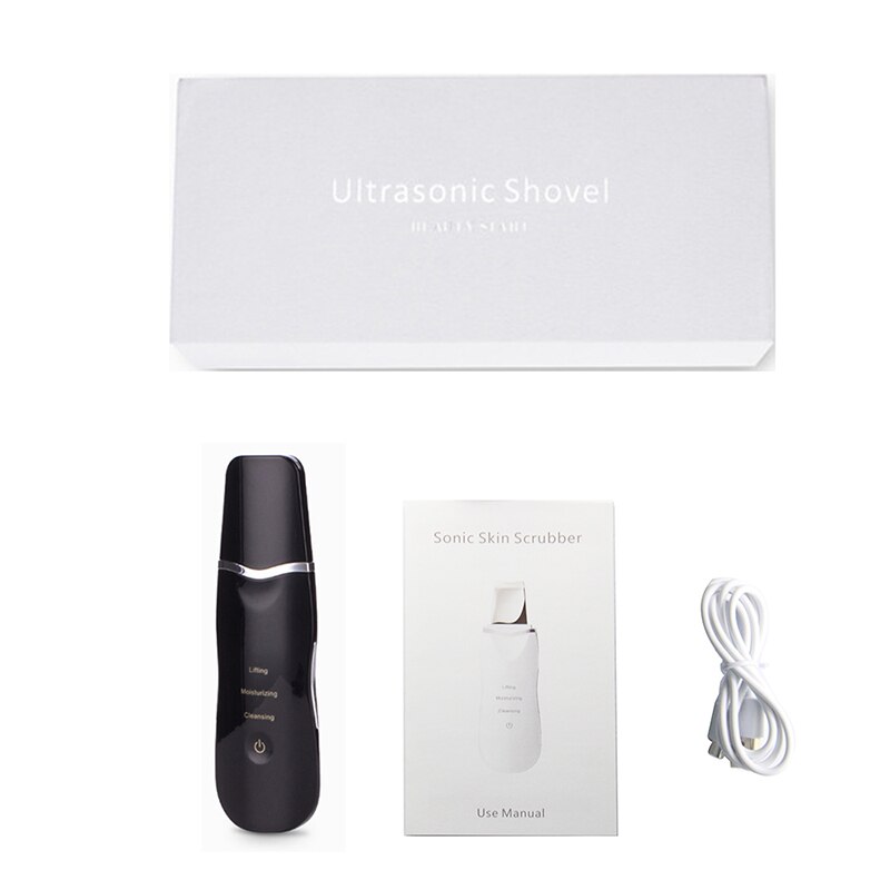 Depurador Facial para eliminar puntos negros, eliminación de acné y piel muerta, depurador ultrasónico para piel profunda, hidratante y limpieza de la piel: Negro