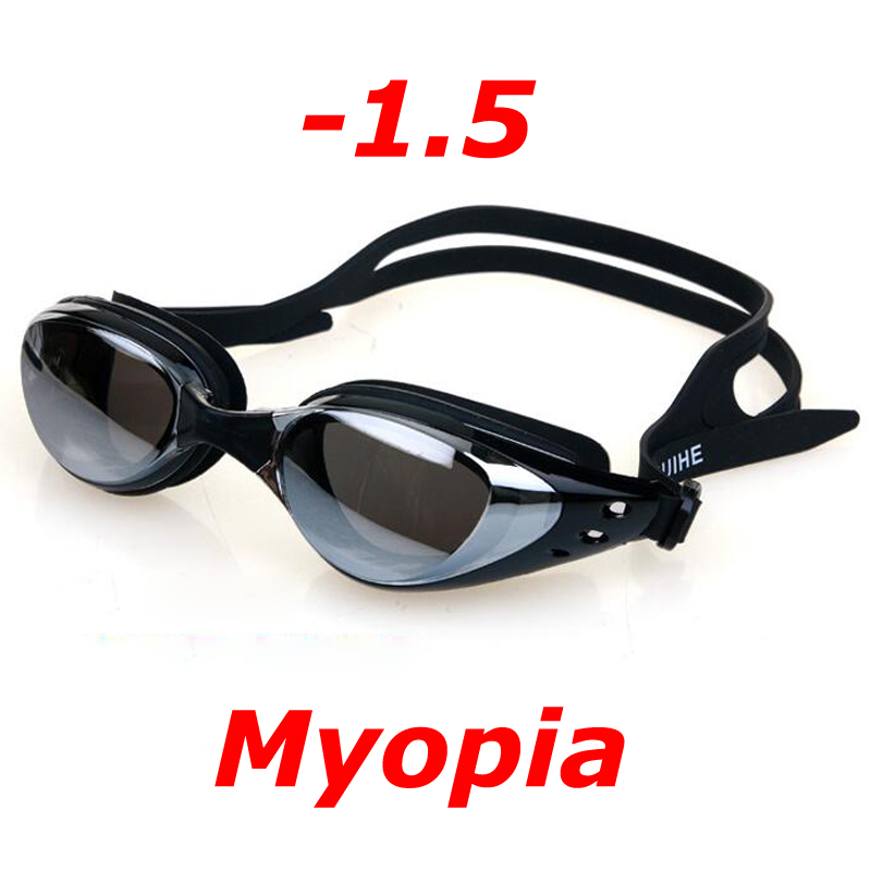 Placage myopie lunettes de natation étanche Anti-buée UV bouclier lunettes piscine Sports nautiques lunettes pour hommes femmes: WHITE