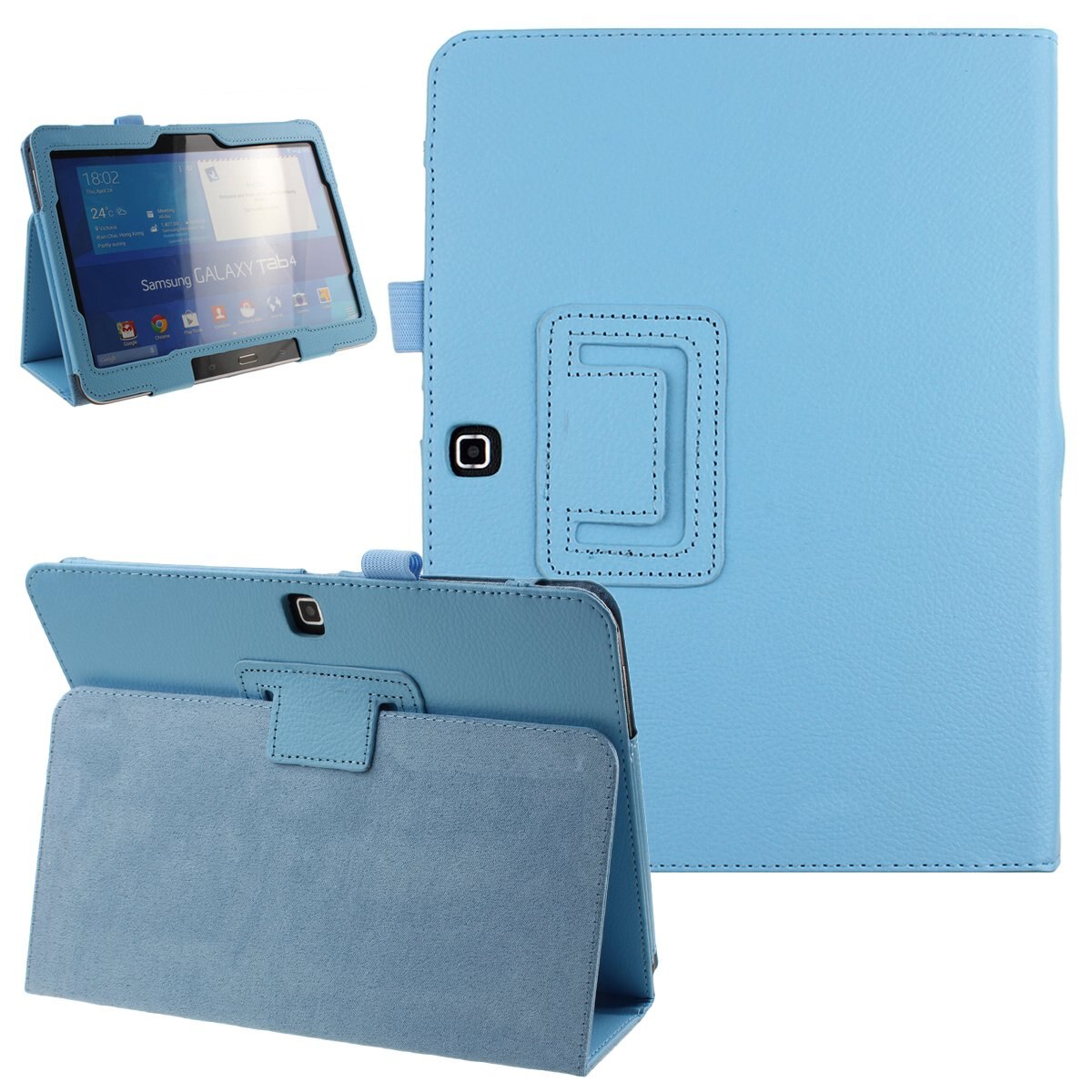 For Samsung Galaxy Tab 4 10.1 Case Foilo Stand PU Leather Cover For Samsung Galaxy Tab 4 10.1 T530 T531 T530 Tablet Funda Cases: sky blue