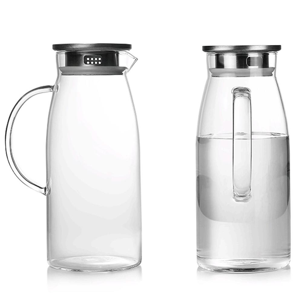 1300/1500/2000ml Glass Pitcher /Cold Water Jug Kettle Juice Container Bottle for Homemade Fruit Juice Iced Tea Accessories