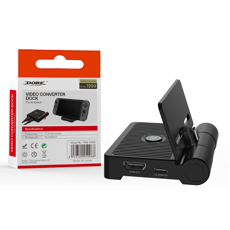Dobe tns -19305 hdmies til nintendo switch videokonverter dock sammenfoldeligt ladestander med usb port 3.0 konsoloplader