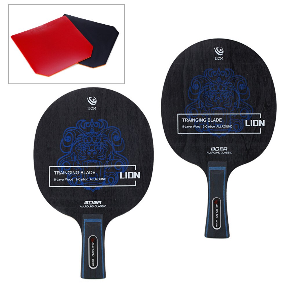 Boer 7 ply raquete de tênis de mesa lâmina ping pong bat paddle profissional em linha reta/horizontal lidar com diy cola borracha