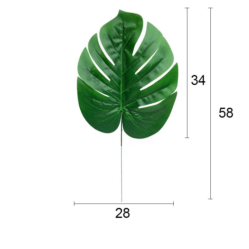 1 pack Artifical Green Palm leaves Hawaii Tropical Turtle Leaf for Kids Birthday Party Jungle Flamingo Summer Party Decoration: 3pcs big green