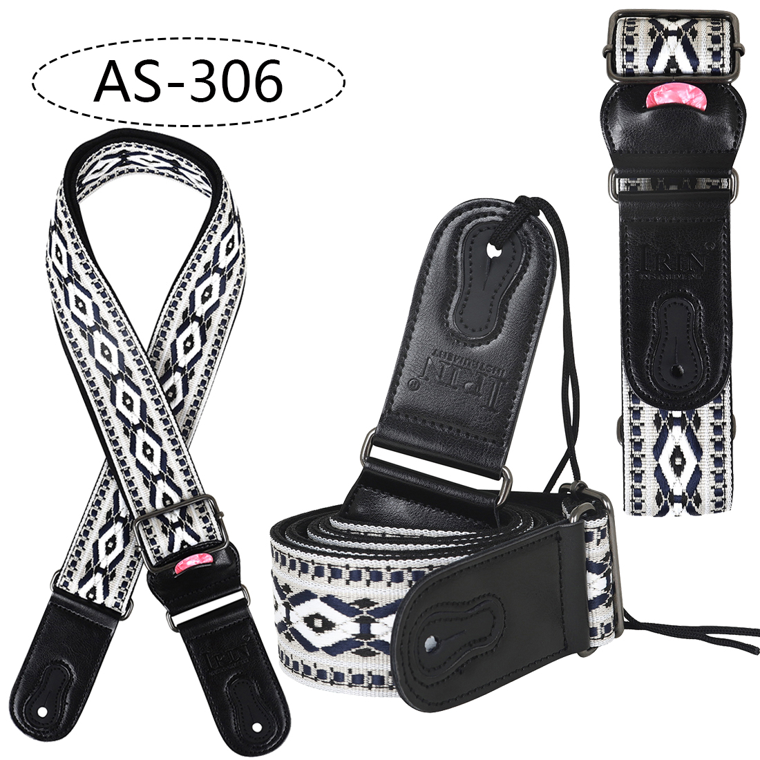 Correa de guitarra para bajo, correas bordadas de cuero y algodón, correa ajustable para el cuello con selección, accesorios para bajo y guitarra acústica eléctrica: Gris claro