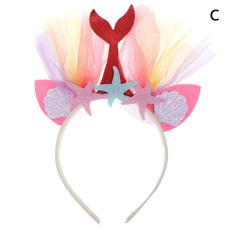 Diadema con corona de de sirenita, sombrero con cola de sirena, ACCESORIOS FOTOGRÁFICOS para niña, de cumpleaños, accesorios para el cabello de sirena: 3