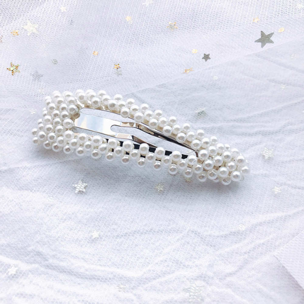 Pearl Hair Clip for Women Girl Korean Snap Barrette Stick Hairpin Hair Styling Accessories: 9