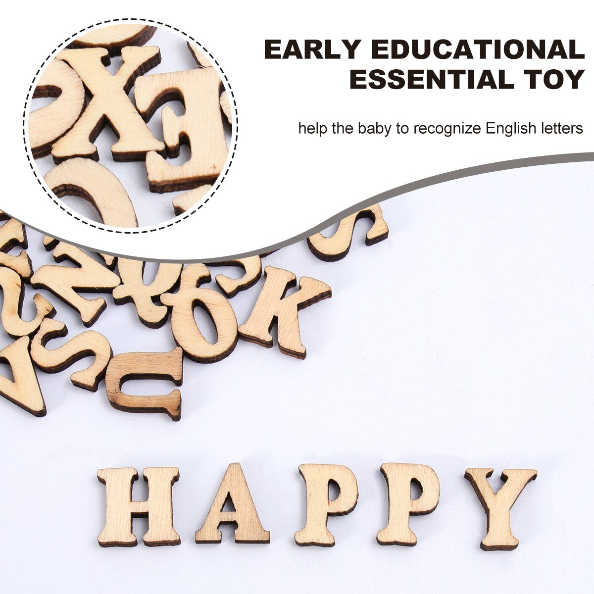 50/100PCS Unfinished Wooden Capital Letters Alphabet Wood Cutout Discs Assorted Styles For Patchwork Scrapbooking Arts Crafts