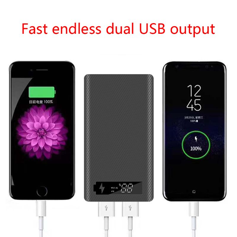 LCD Display DIY 6x18650 Battery Case Power Bank Shell Portable External Box without Battery Powerbank Protector