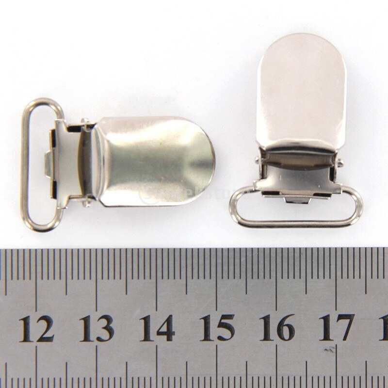 20 Stks/partij Metalen Fopspeen Bretel Clips 2.5 Cm Voor Spanband Diy Kleding Accessoires