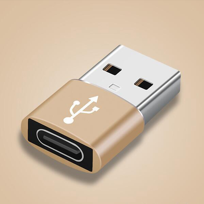 4 juegos de adaptador tipo C a USB 3,0 OTG para MacbookPro, Xiaomi, Huawei, Samsung, Cable de carga de teléfono tipo C a cable Micro usb: USB-Type-C Gold