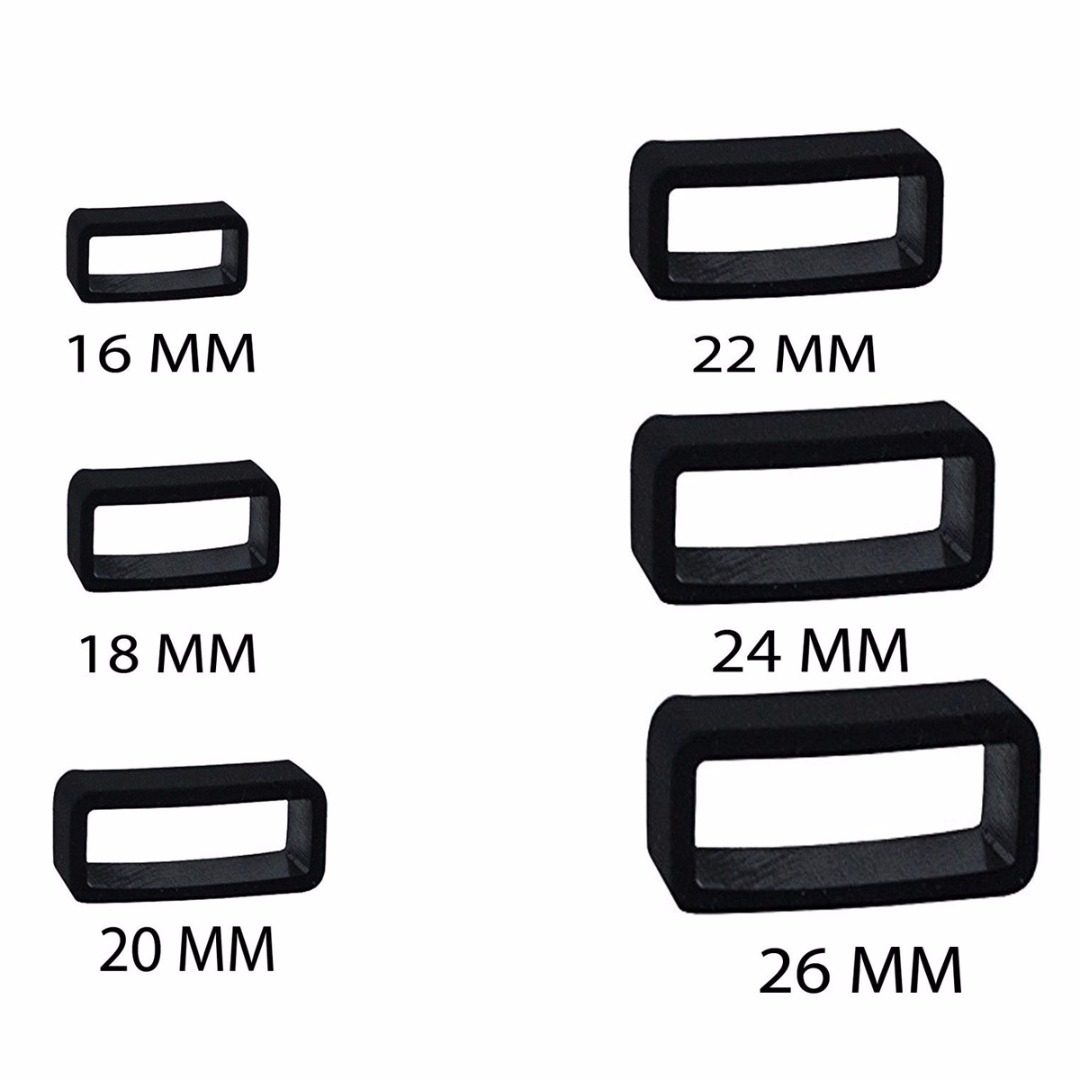 Shellhard 10pcs Rubber Zwart Borgring Loop Keeper Voor Horloge Band Band Gesp 14mm/16mm/ 18mm/20mm/22mm/24mm/26mm