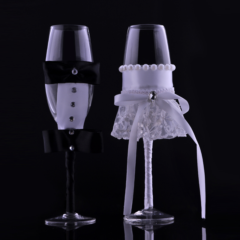 Couteau de service pour gâteau de mariage, ensemble de 4 pièces, manche de nœud de ruban, flûtes à Champagne décorées en diamant, coupe-gâteau, pelle, de fête