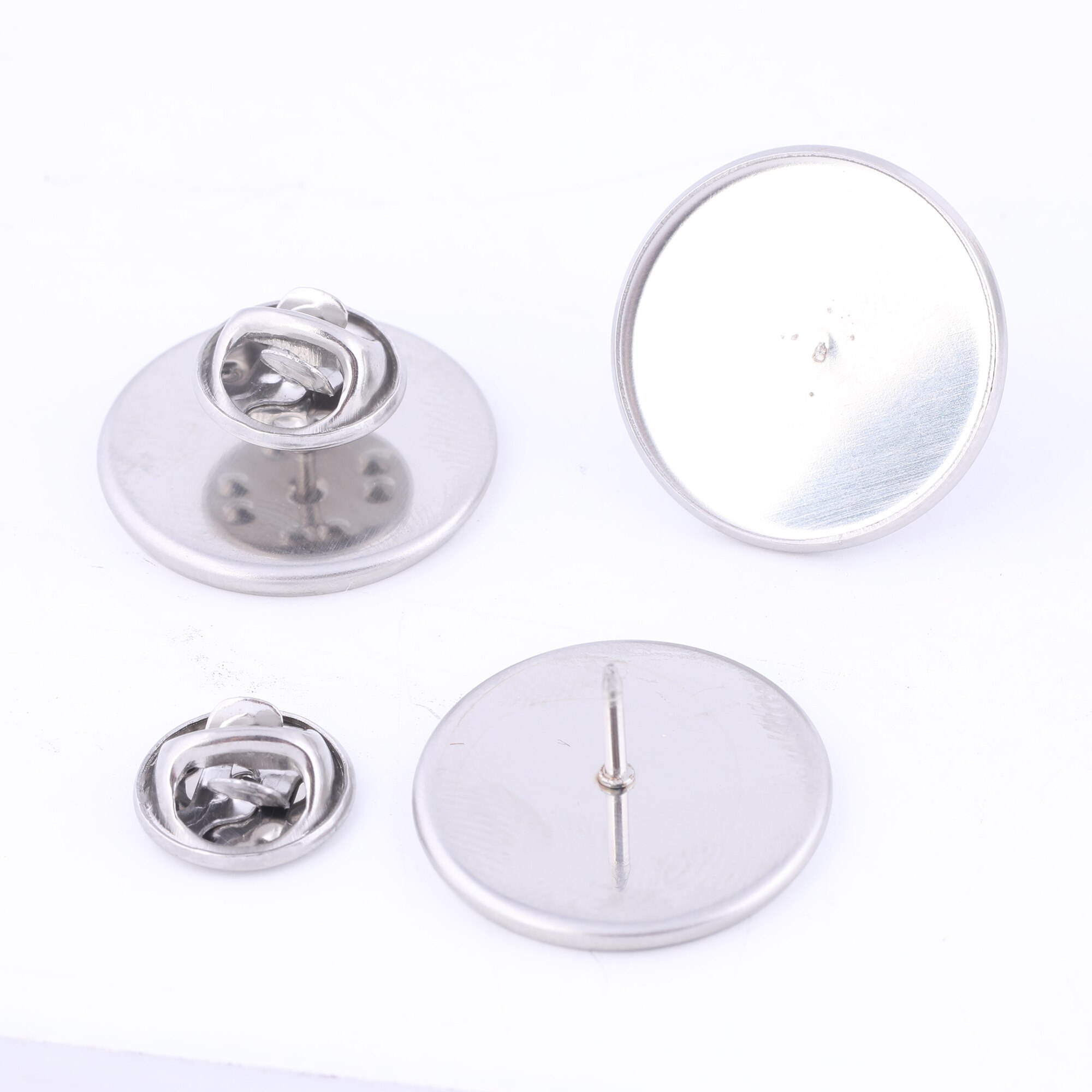 10pcs spille in acciaio inossidabile spille posteriori misura 20mm 25mm Cabochon Base impostazione spazi vuoti spille fai da te fare accessori
