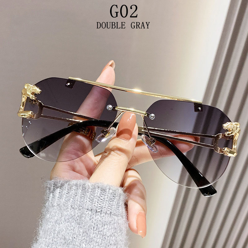 Bezramkowe designerskie okulary przeciwsłoneczne damskie modne luksusowe modne okulary przeciwsłoneczne męskie okulary w stylu vintage Lentes De Sol Mujer Lunette Soleil Femme: Czerwony