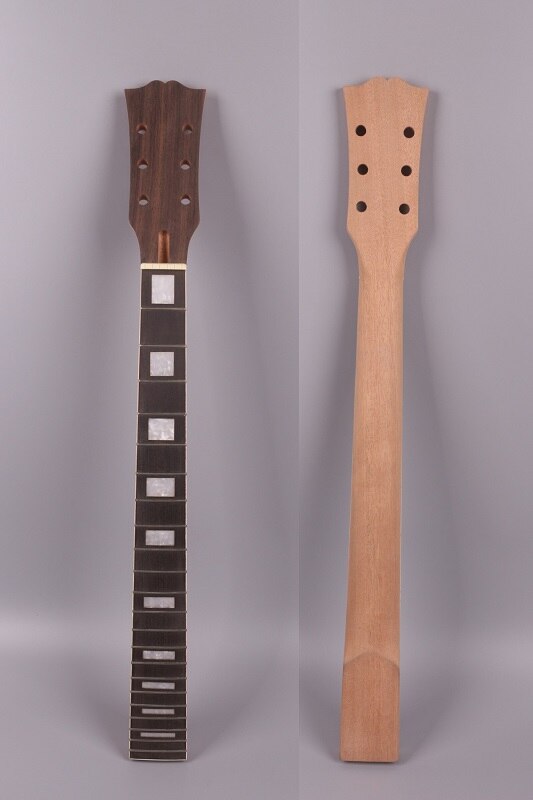 Mástil de guitarra eléctrica de caoba y palisandro, diapasón 22 trastes, 24,75 pulgadas, # XLP3: 04 neck