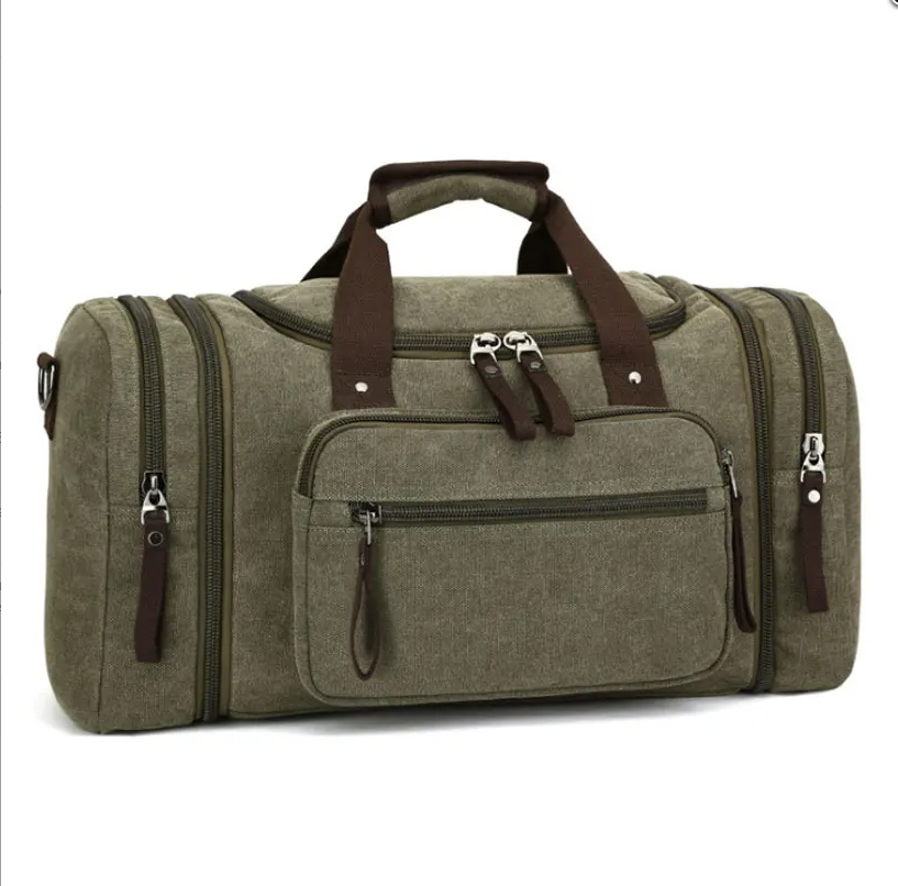 Reisehandtasche für Herren, Handgepäcktaschen, Segeltuch, Reisetasche, Wochenend-Schulterrucksack, multifunktionale, leichte Handtaschen: Beige
