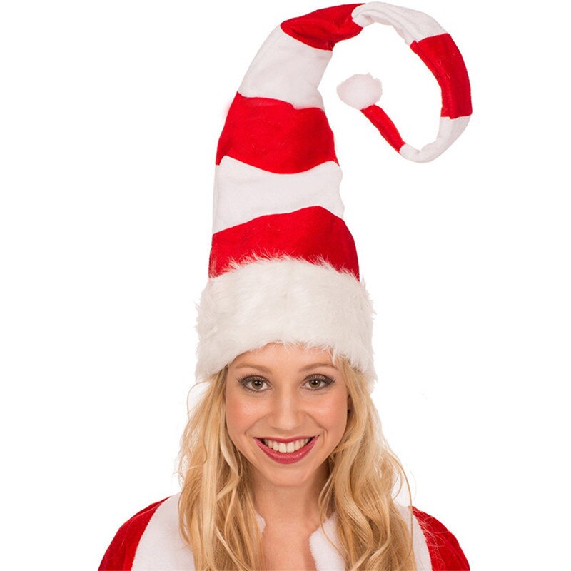 Kerstfeest Kerstman Lange Hoed Fluwelen Rood Wit Cap Kostuum Xmas Volwassen Kinderen Xmas Lange Stijl Hoeden Kerst Levert