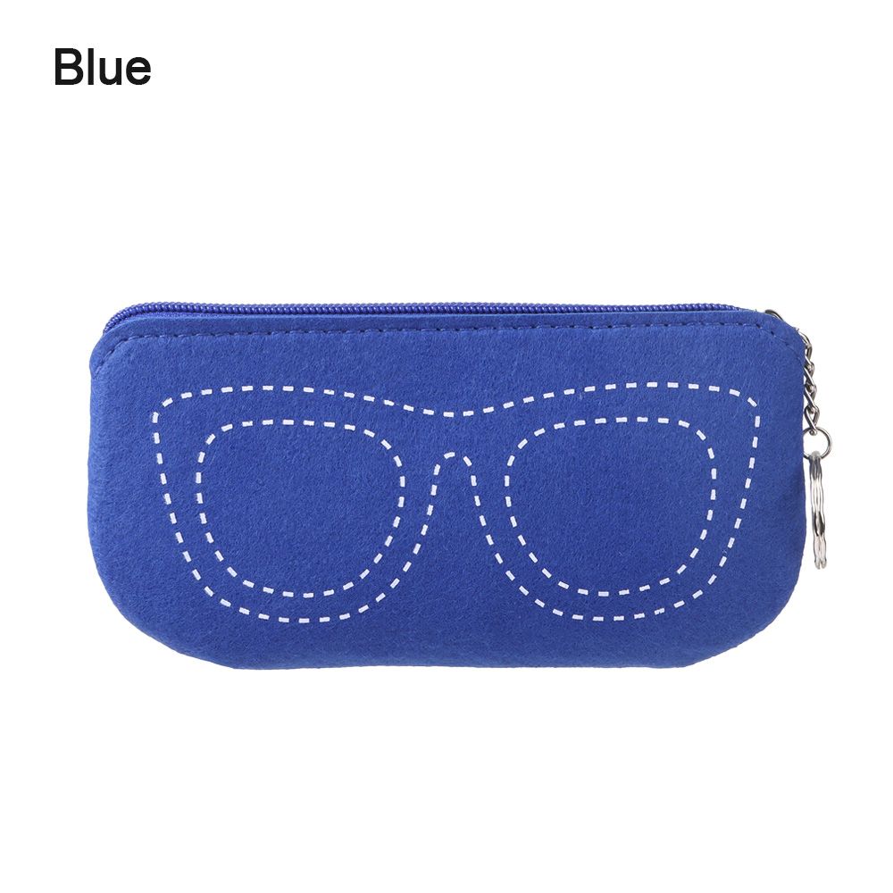 Zacht Vilt Brillenkoker Doos Zonnebril Zak Brillen Mouw Leesbril Rits Pouch Eyewear Protector: blue