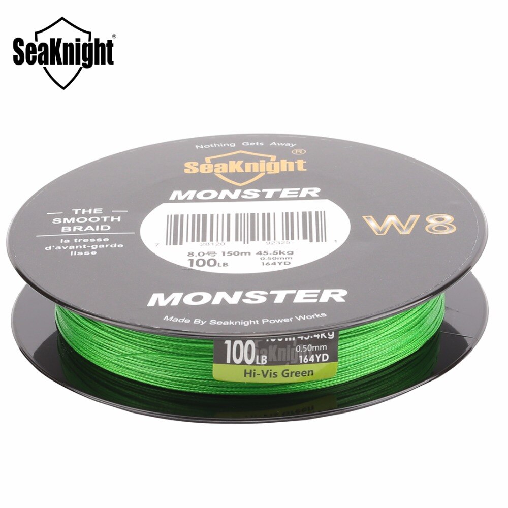 SeaKnight ligne de pêche W8 150 M tresse 8 brins ligne lisse PE Multifilament grand Angle technologie tressée 20-100LB