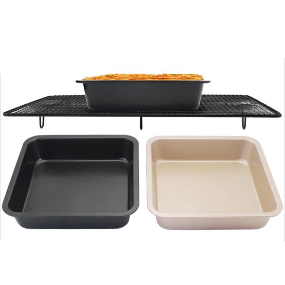 Vierkante bakvorm van 8- inch, antiaanbaklaag, koolstofstaal, bakvorm voor taarten, brood, pizza, koekjes, oven, bakvorm, bakplaat, ovenschaal