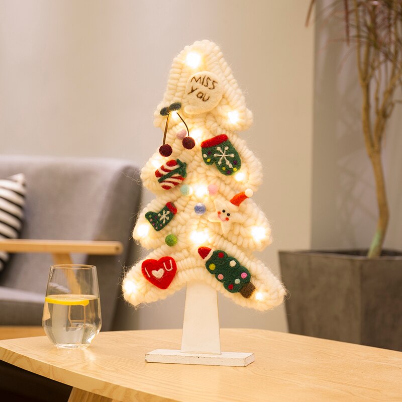Handmade wool felt Christmas tree Desktop Christmas ornaments decorations DIY materials home furnishings scene party decoration