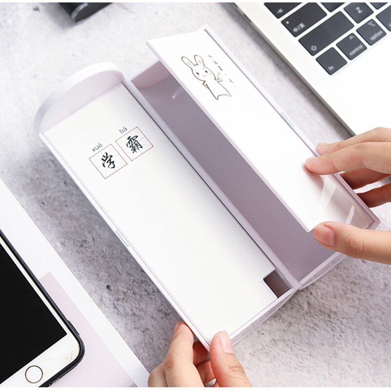 NBX Pencil Case Organizer simple Stationery Box Coded Lock Password Multi-Function Black white Pen Holder for Boy Girl