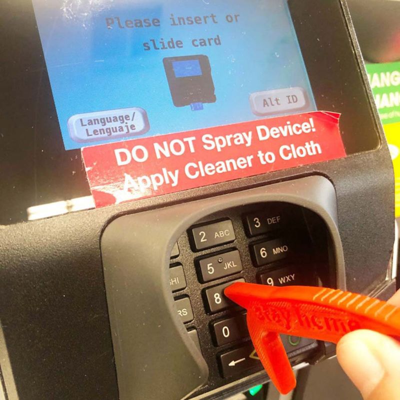 Handmade Door Opener Key Chain No Touch Door Handle Elevator Button Artifact Keychain Avoid Touching Key