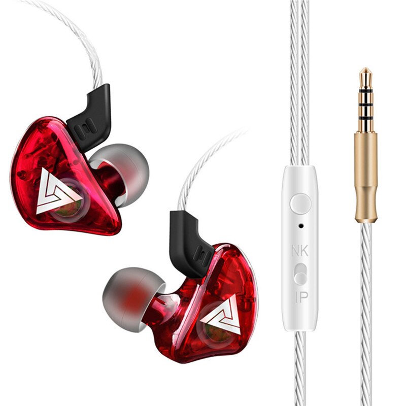 Oortelefoon Qkz CK5 In Ear Hoofdtelefoon Stereo Sport Sport Hoofdtelefoon Muziek Noise Noise Cancellation: Rood