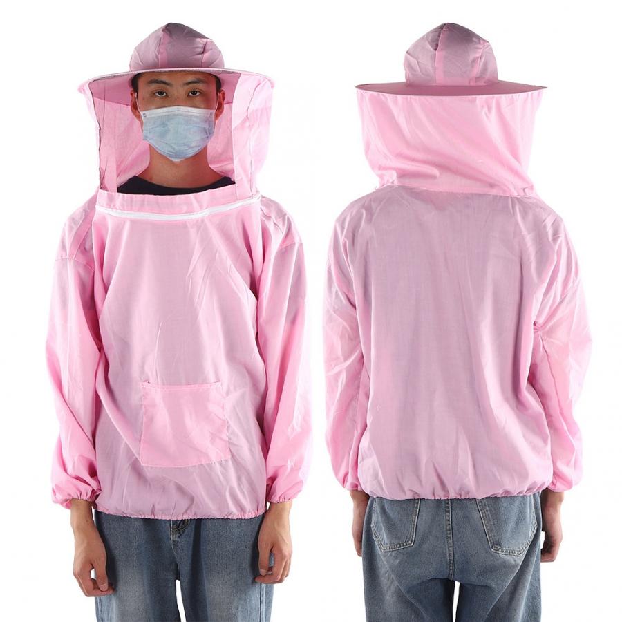 Traje de apicultor para exteriores, chaqueta protectora con velo, traje transpirable de apicultor, traje de Apicultura: Rosa