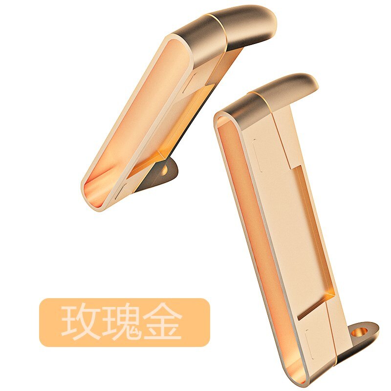 2 Stuks Metalen Connector Adapter Voor Fitbit Versa 3 Smart Horloge Horloge Band Versa 3 Horloge Band Horloge Accessoires: Rose gold