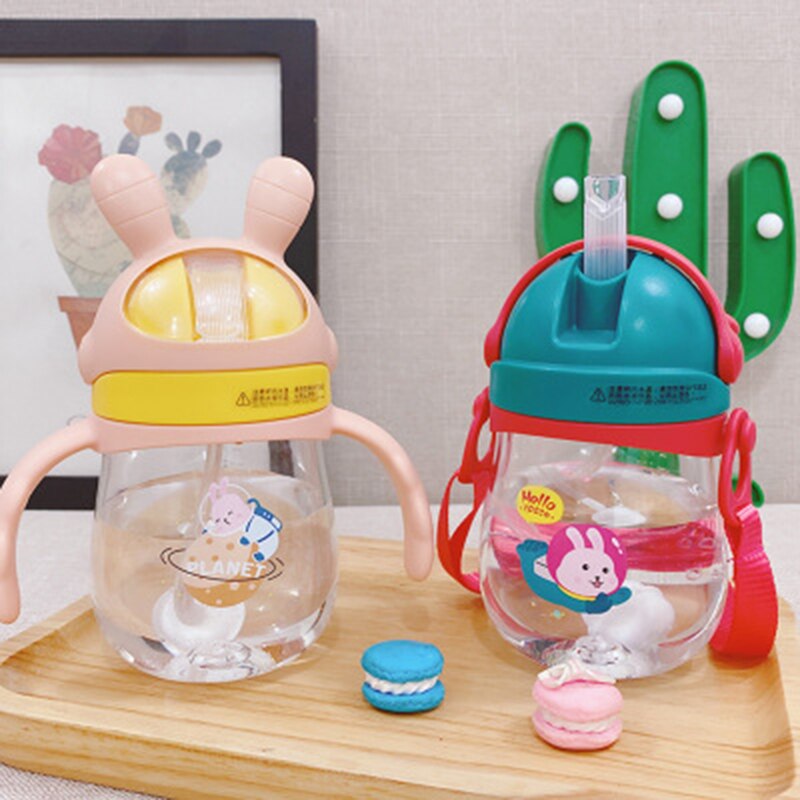 Baby drinkgerei klein dier baby leren drinken beker kinderen fles rietje bekers anti-verstikking waterkoker leren drinken beker fles