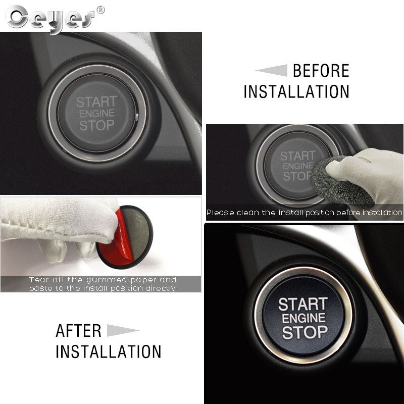 Ceyes Auto Interieur Accessoires Sticker Styling Ontsteking Start Motor Stop Knop Ring Fit Voor Alfa Romeo Stelvio 159 Mito Giulia