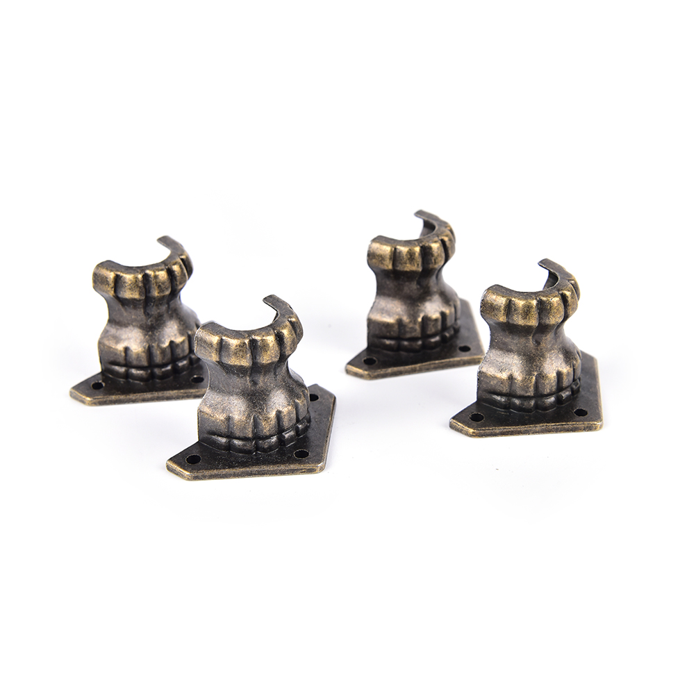 4 PCS Zinc Alloy Corner Protector 35*25MM Retro Antique Bronze Jewelry Chest Wood Box Decorative Feet Leg