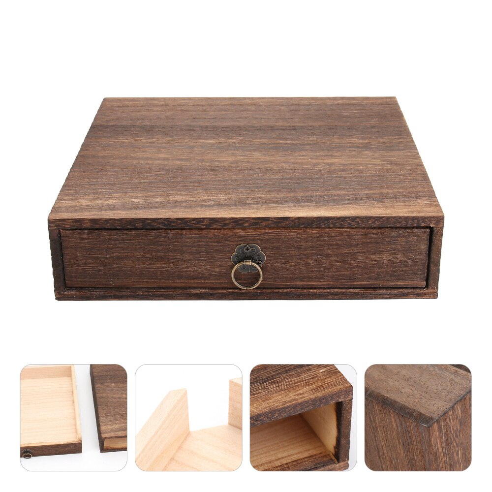 1 Set of Wood Tea Box Tea Chest Box Drawer Tea Box Wood Storage Tea Cake Drawer
