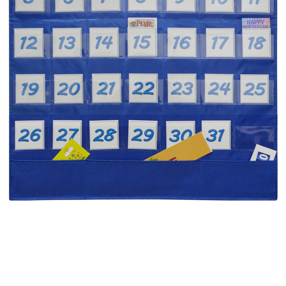 School Classroom Calendar Pocket Chart Wall Calendar &amp; Weather Chart with 117 Cards Teaching Tool Supplies, 25.75*33.75in