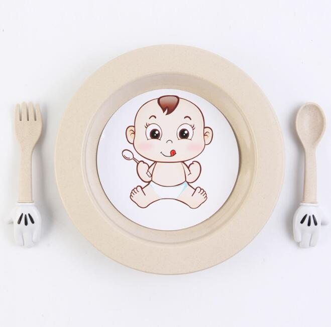 3 stk/sæt babyservice sæt børn spædbørn madskål tallerken frugt snack fade ske børn spisestel børn mad beholder