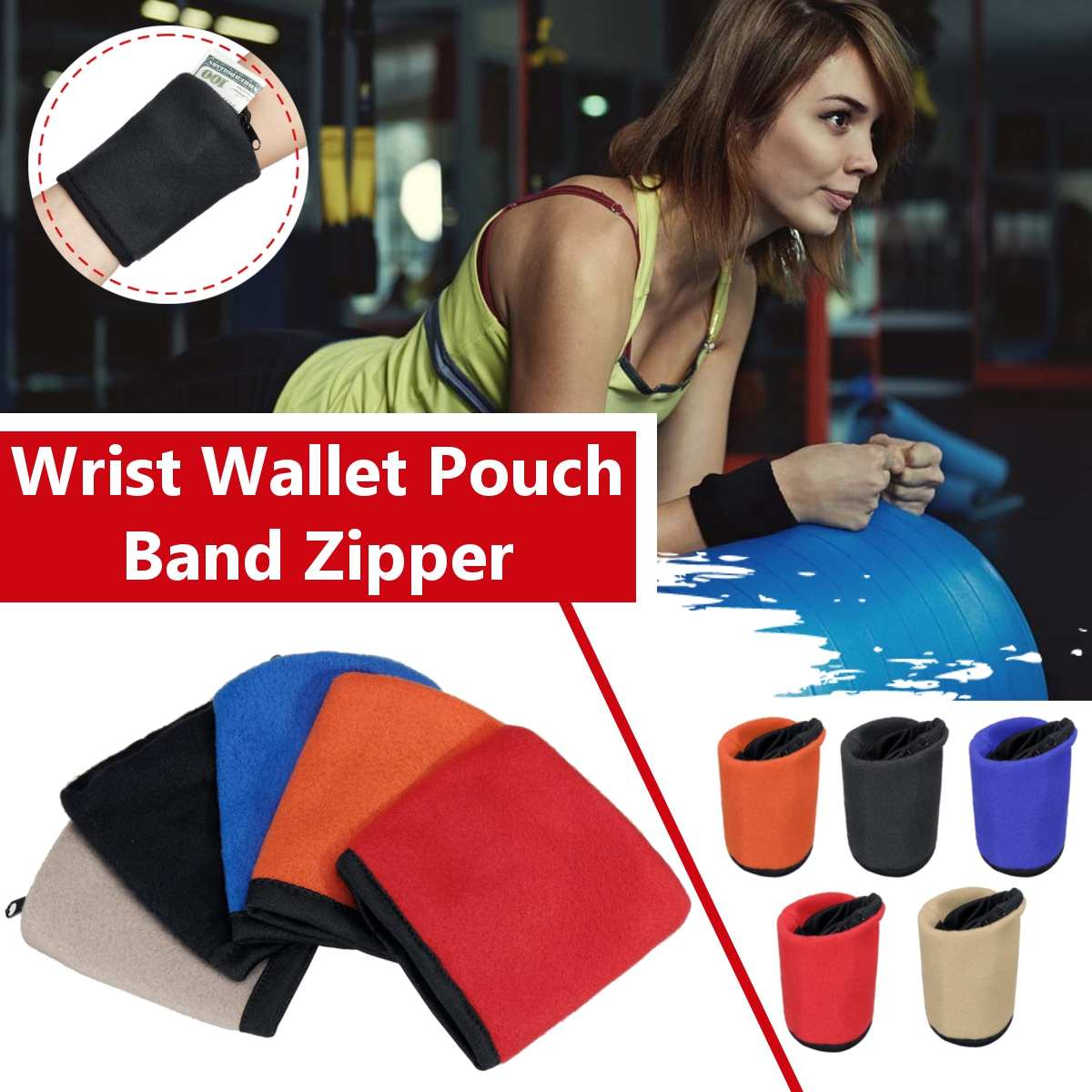 Mode Mannen Vrouwen Pols Portemonnee Pouch Band Rits Running Travel Gym Fietsen Veilig Portemonnee Verandering Sport Tas Mannelijke