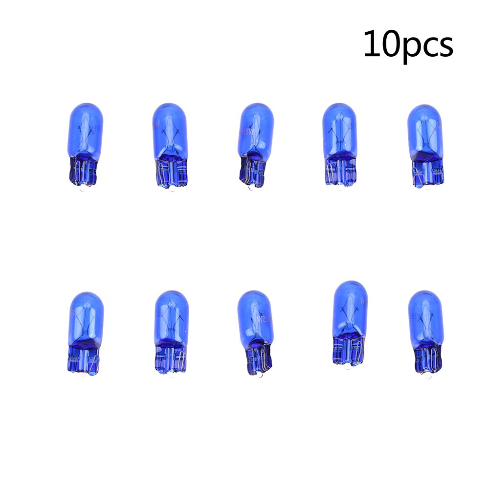 10 stk bilindvendigt læselampe instrumentlys  t10 w5w 12v 5w 168 kiler halogen super lys hvid farve bil signallampe