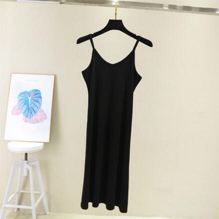 Frühling Sommer 2024 Frau Panzer Kleid lässig modal sexy Leibchen Elastische Weibliche Hause Strand Kleider Oansatz Camis sexy Kleid: M / Beige