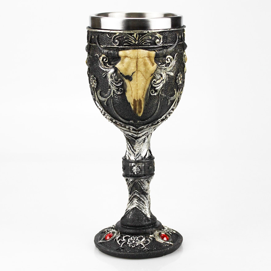 Gothic Wine Goblet Stainless Steel&Resin Wine Glas... Grandado