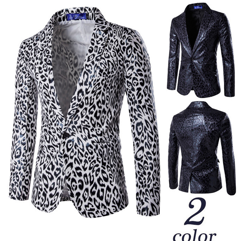 Leopard Jacket Men Stage Party Mens Suit Jacket Dr. Grandado