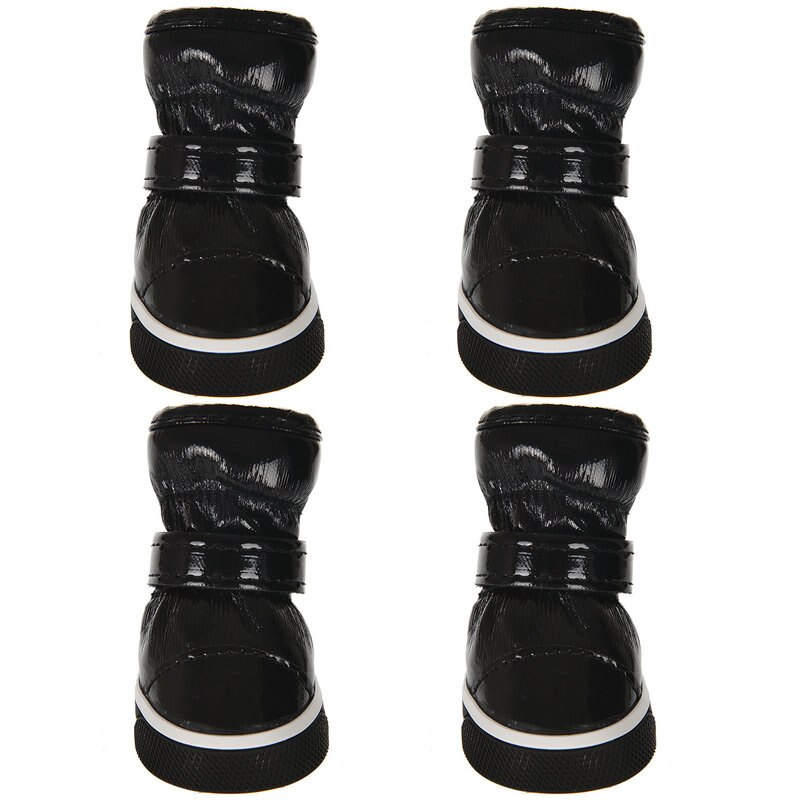 Winter Pet Dog Shoes For Small Dogs Warm Fleece Puppy Pet Shoes Waterproof Dog Snow Boots Chihuahua Yorkie Shoes Pet Products: Black / 3