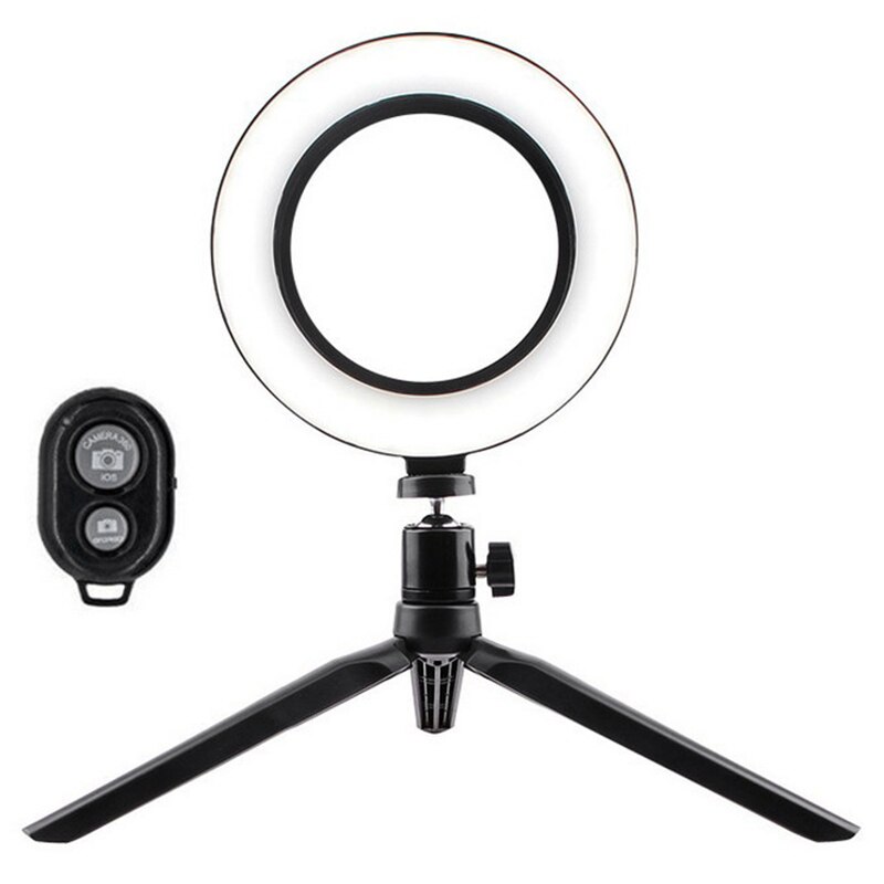 LED Ring Fill Light with Bluetooth Remote Control Dimmable Universal 16cm Live Selfie Flash Stand