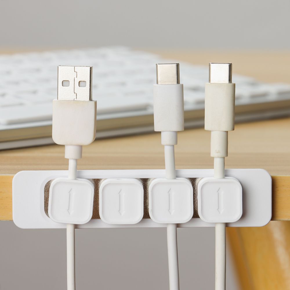Selbst-Klebstoff Silikon Magnetische Kabel Organizer DIY USB Kabel Halfter Silikon flexibel Schreibtisch Clips für Maus Draht Veranstalter