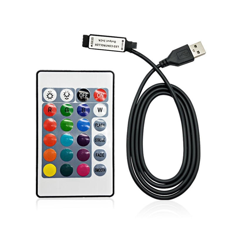 Usb 3/24/44 nøkler ledet rgb kontroller  dc12v ir fjernkontroll til smd 3528 5050 rgb ledet stripe lys