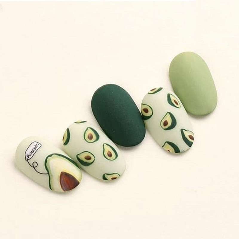 Mode Fruit Avocado Nail Art Stickers Voor Nagels Art Zelfklevende Decals Manicure Nagels Accessoires Stickers