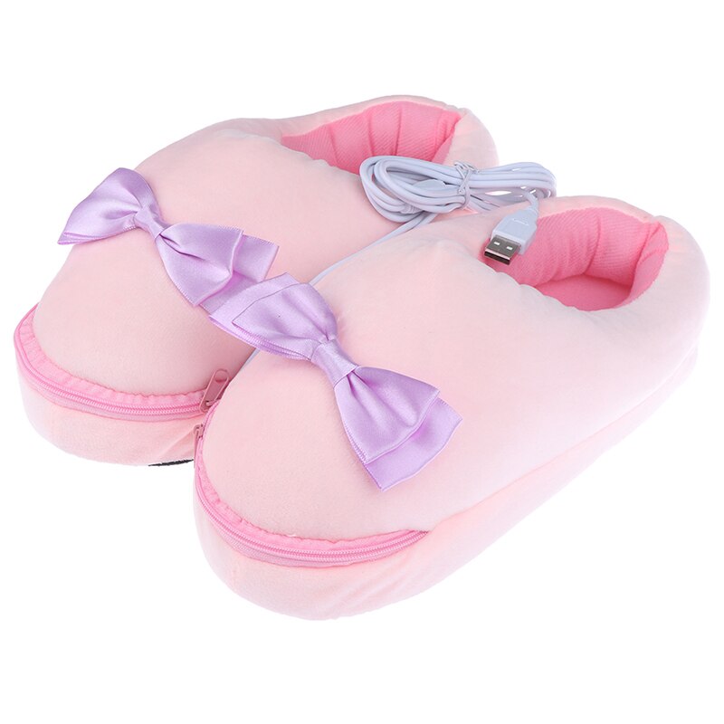 Chaussons chauffants usb pratiques, sûrs et fiables, en peluche, chauffants électriques, en forme de lapins mignons pour filles