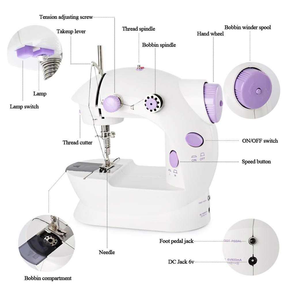 Household Portable Mini Adjustable Electric 2 Speeds Sewing Embroidery Machine
