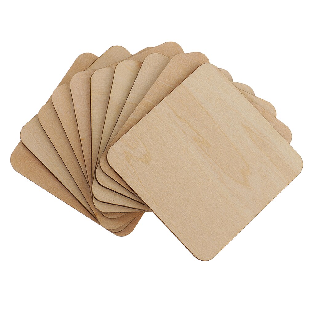 43 stykker firkantet mdf uferdig treverk stykker blank plakett for diy håndverk modellbygning gravering maleri 20/60/100mm