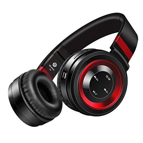 LemonMan P6 Wireless Bluetooth auriculares with Mic Support TF Card FM Radio Stereo Bluetooth Headset For iPhone Xiaomi MP3: red
